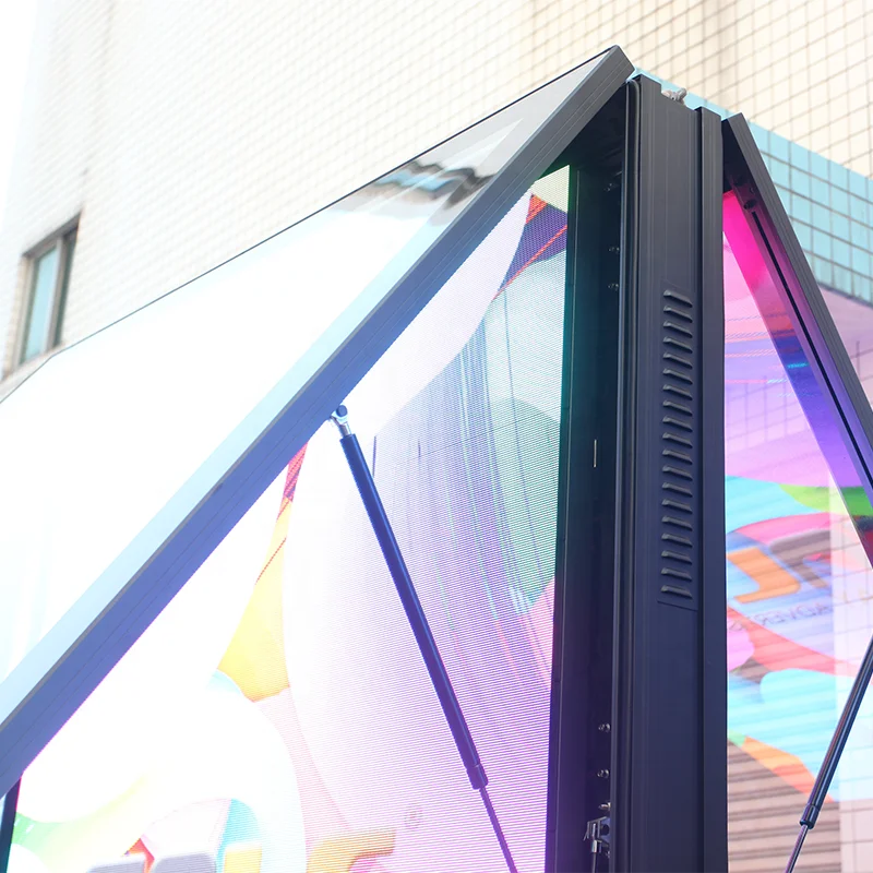 Outdoor Aluminum Profiles Digital Signage And Displays 3d Anti Glare Led Billboard Outdoor Advertising Lift Off Door