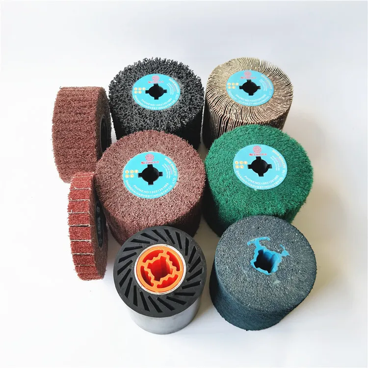 110x100x19 Nylon Abrasive Flap Drum Non-woven Polishing Brush Wire Drawing Wheel For Stainless Steel Copper aluminum