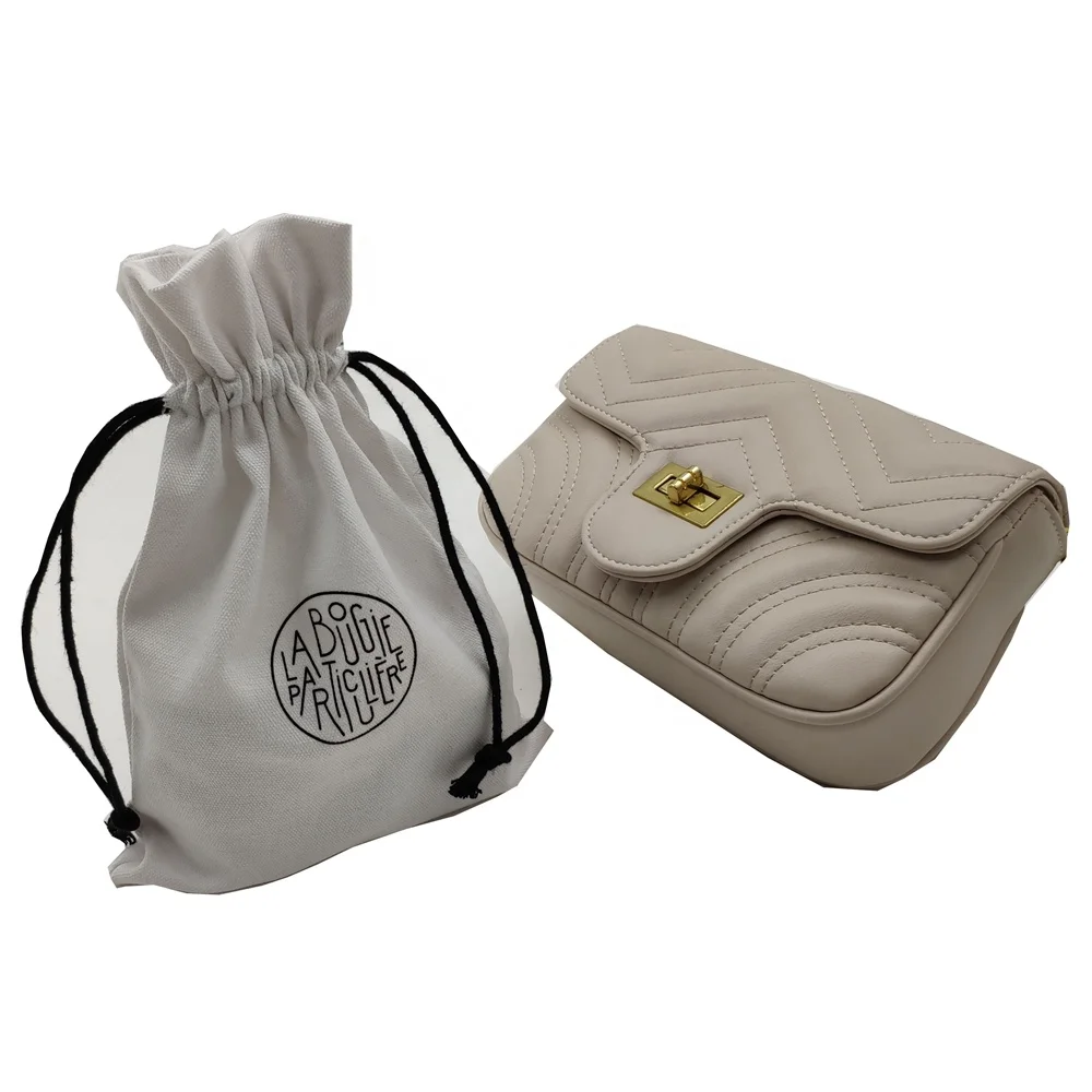 Good quantity  white cotton drawstring  dust bag  for purses handbag