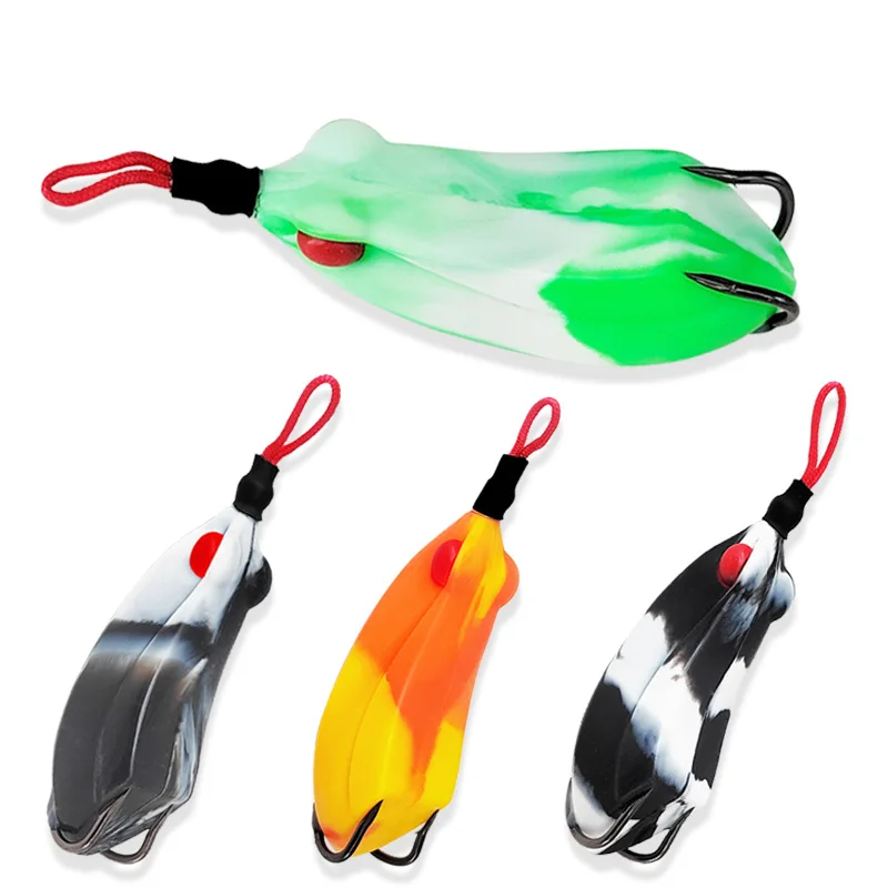 Custom Processing Luya Black Freshwater Blackfish Lure Thunder Frog Remote Soft Bait Double Hook Floating Water Blood
