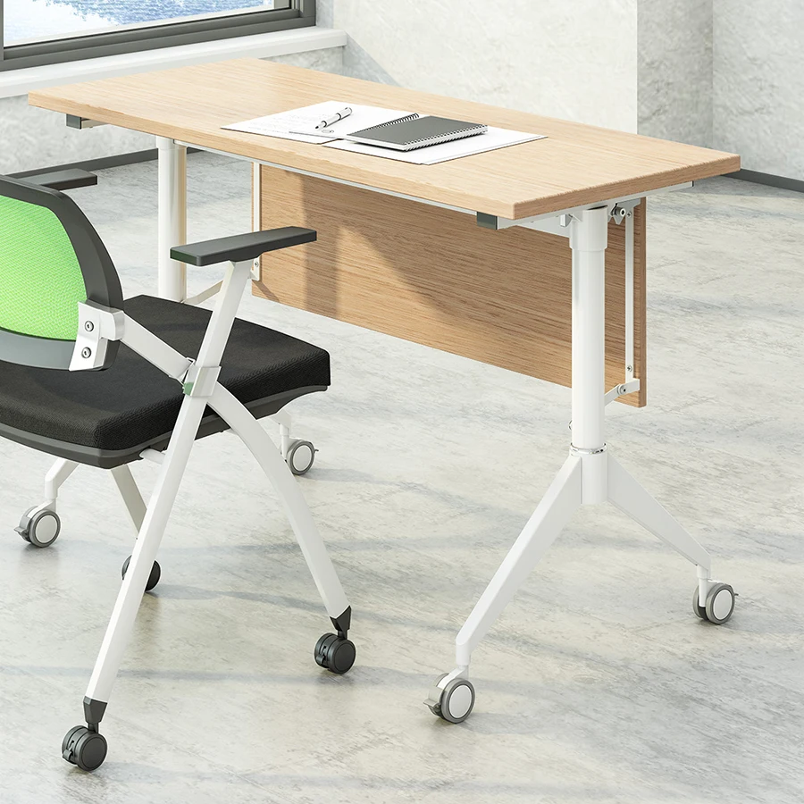 Movable folding training table for office training center furniture