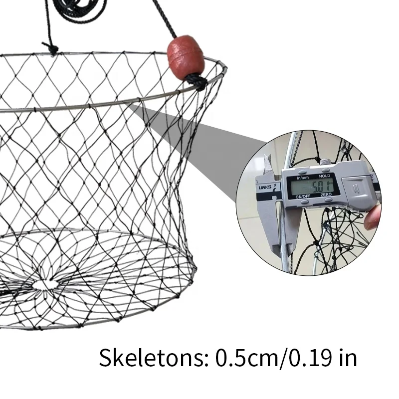 Stock for Portable fishing net with PE rope fishing float lobster trap multiple size fish trap for outdoor sports