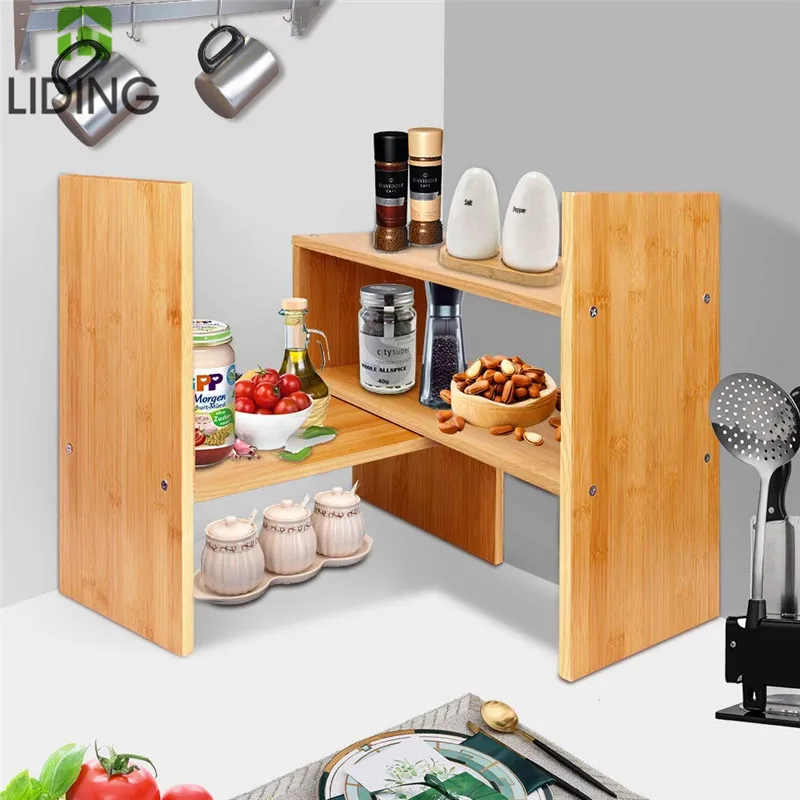 High Quality Adjustable Bamboo Desktop Bookshelf Desk Organizer