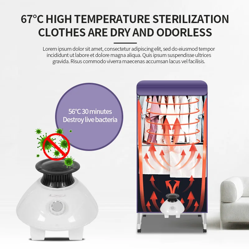 Home folding high power remote control remote control convenient small dryer apartment dryer