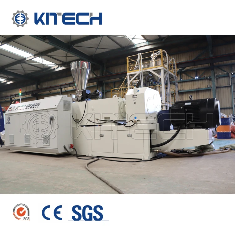 300-1200KGH PVC Conical Twin Screw Extruder Plastic Granulators