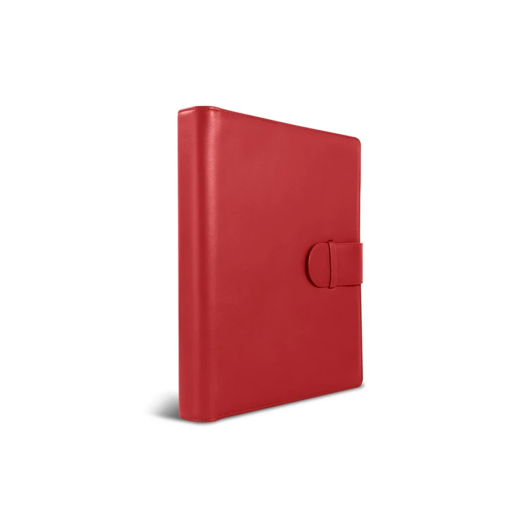Custom A4 Padfolio Genuine Leather Executive Portfolio Folder with Rind Binder