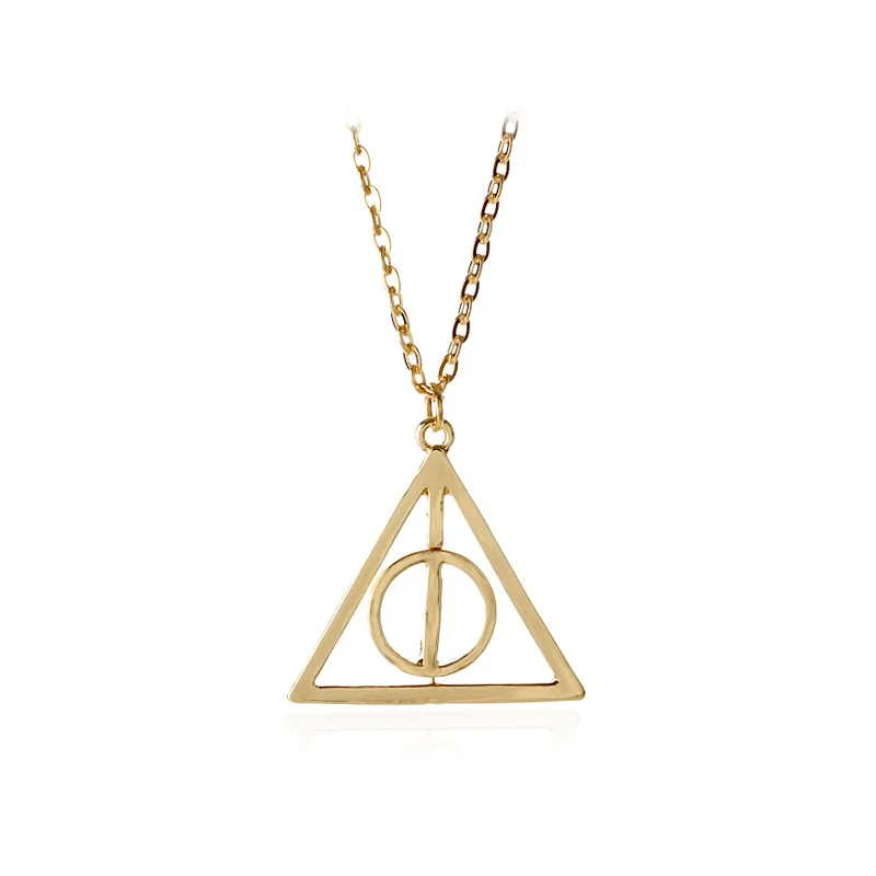 Wholesale Harry- Potter Death Hallows Triangle Necklace Rotating can  remove Pendant