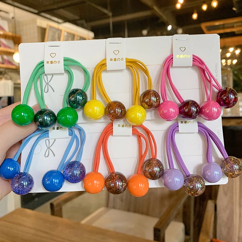 MYLULU kids hair ball bow hair ties for kids hair knocker products for black kids beads accessories braided ponytail