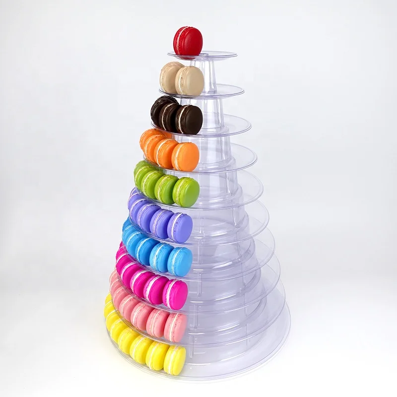 10 Tiers Macaron Cookie Chocolate Clear Plastic Tower display stand packaging