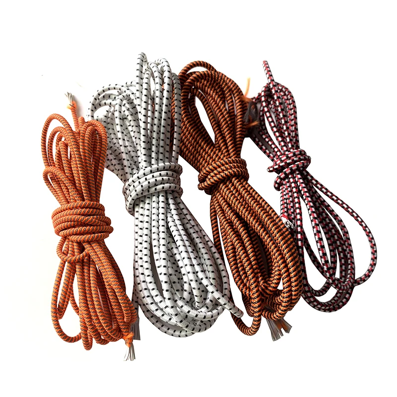 Stock5mm Diameter Customized Black Polyester Rubber Woven Round Elastic Cord Strong Strength for Hoodie Shorts