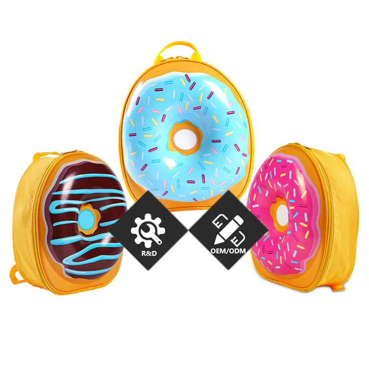 Stock 12 Inch Cute Donuts Shape EVA School Children Kids Mini Backpacks