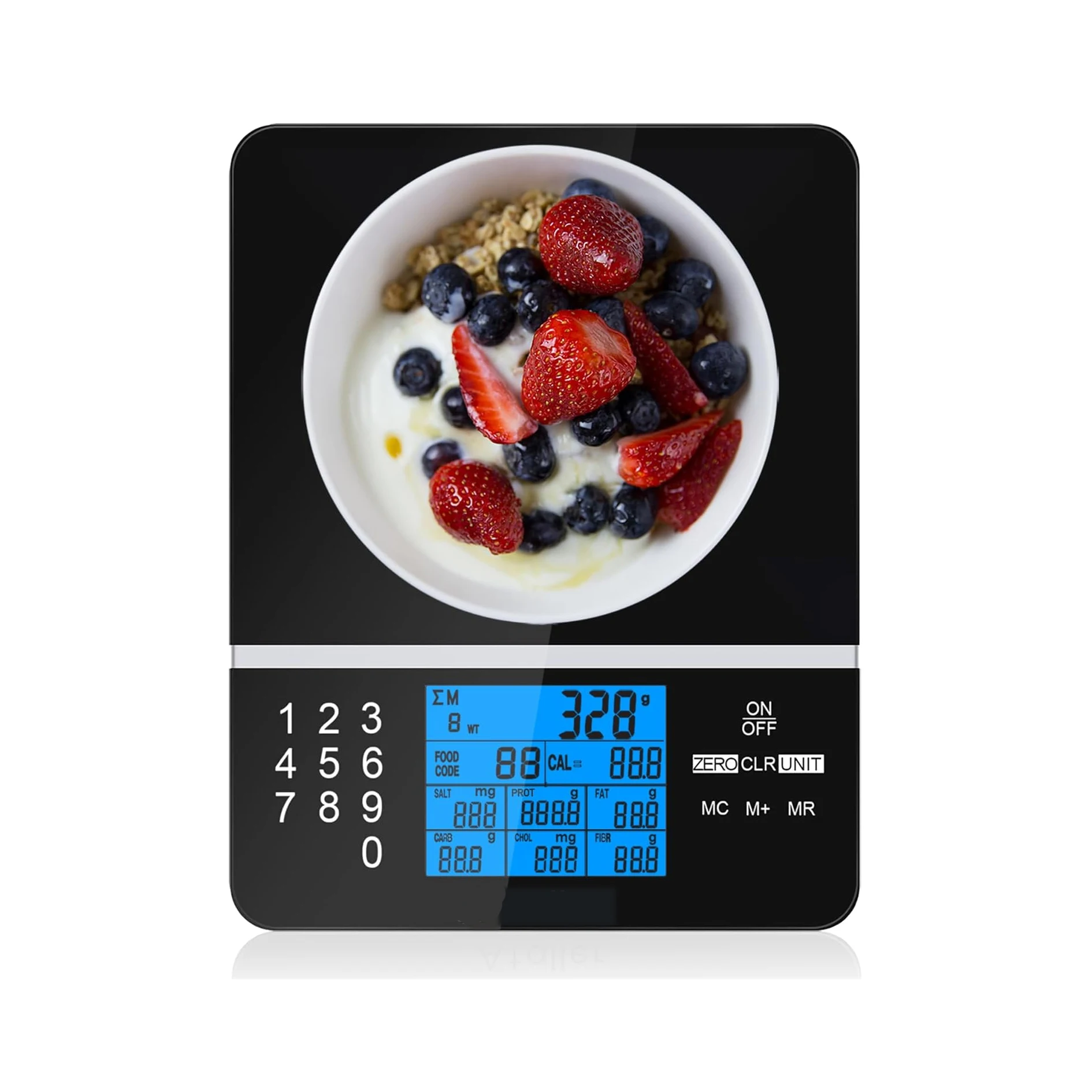 Kitchen Diet Scale Digital for Weight Loss Digital Food Nutrition Scale With Nutritional Calculator 7 Facts Tempered Glass