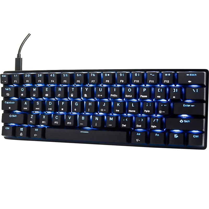 Лучший OEM цветная (RGB) по индивидуальному заказу gk61 переключатели встроенный игровой tastatur механическая клавиатура