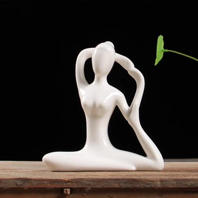  Ceramic Home Decor Wholesale white ceramic figurine pop yoga sexy