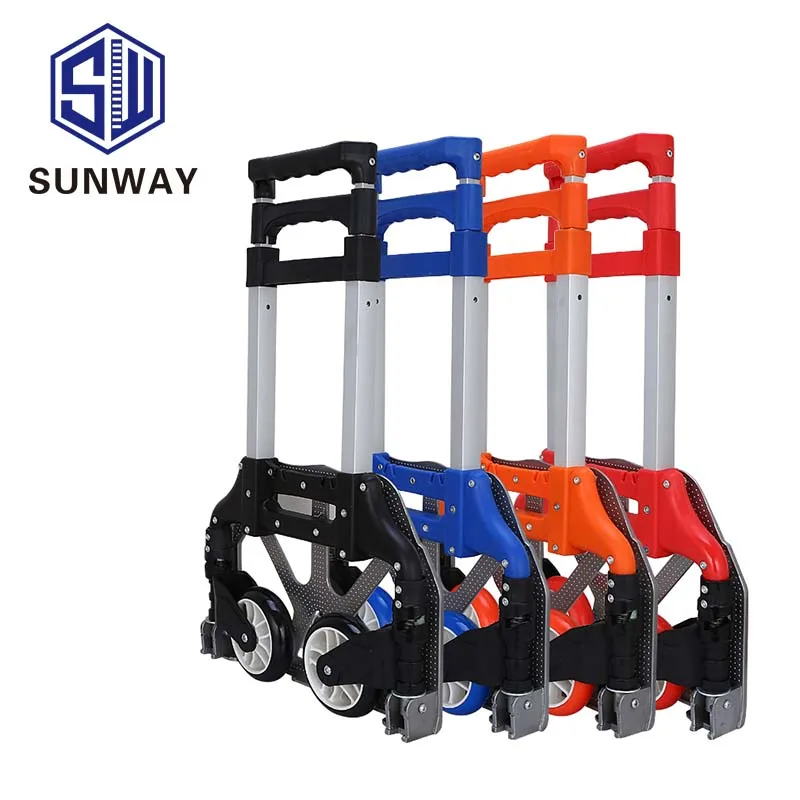 2024 New Arrive  Aluminium Luggage Hand Trolley Telescopic Folding Trolley Cart