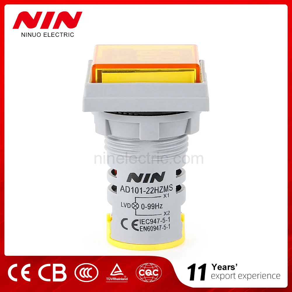 square yellow digital frequency meter