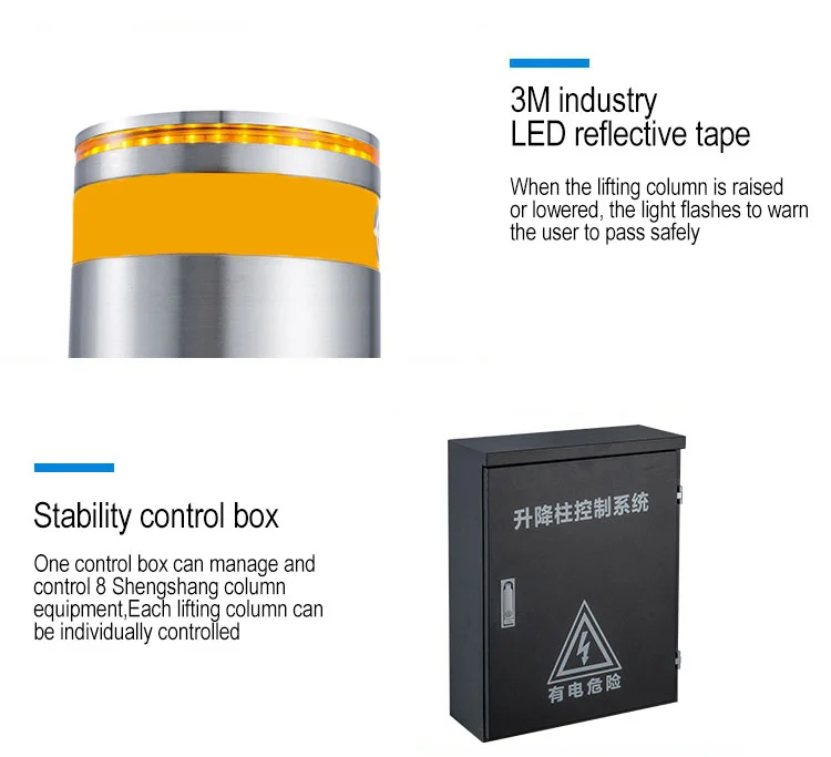 Automatic Road Stainless Steel Parking Rasing Hydraulic Bollard Price System