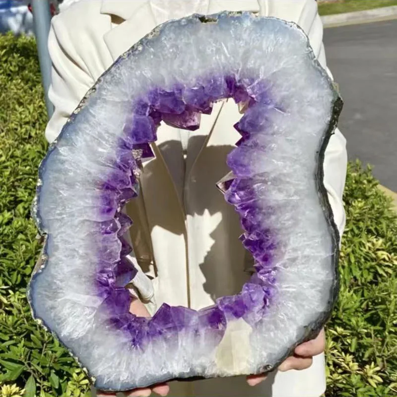 Wholesale Crystals healing stones quartz  Natural Amethyst slice Agate Geode Crystal Druzy Slice