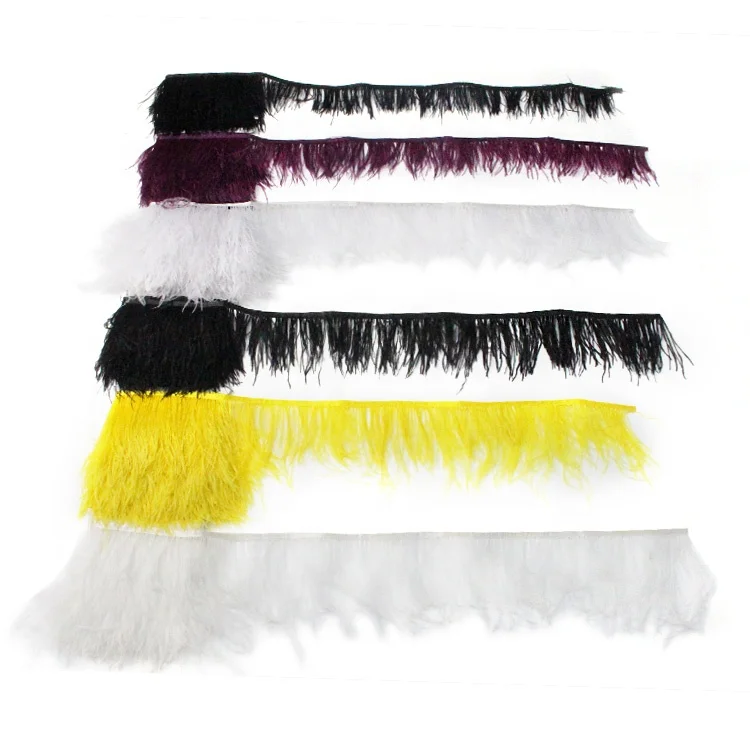 Wholesale Feather Lace Ostrich Feather Fringe For Clothes Accessories Trimming Cheap Ostrich Feather