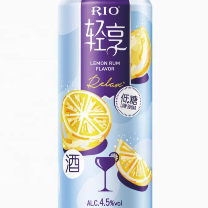 2022 New hot product RIO premade cocktail alcoholic beverages 4.5% Vol lemon rum flavored with low sugar 500ml CLUB BAT KTV