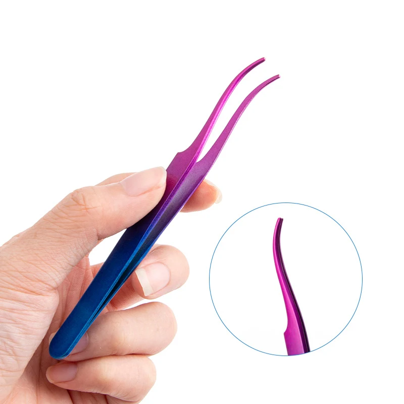 Custom New Lash Applicator Curved Eyelash Applicator Tools With Custom Logo Tweezers For DIY Cluster Lashes