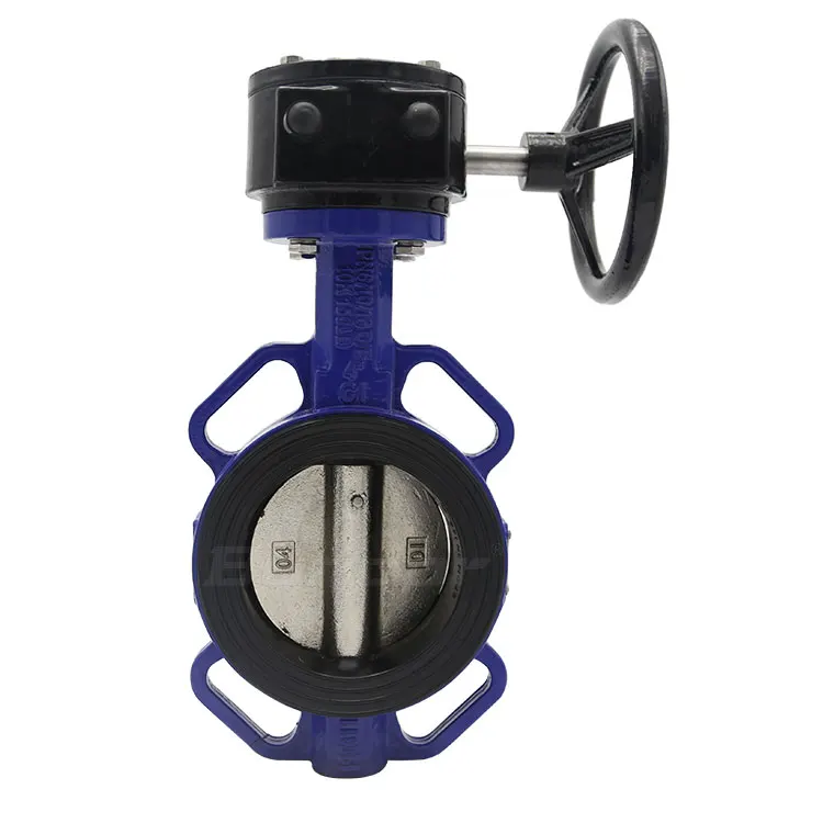  Bundor DN50-1200 150LB worm gear operated wafer type soft seal butterfly valve price