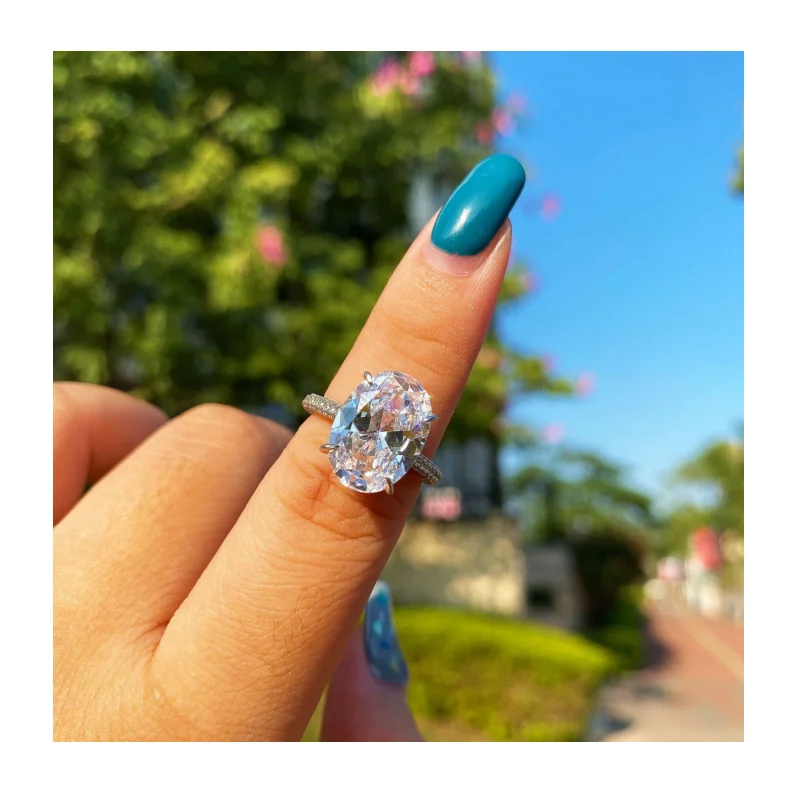 
Top Full Diamond Wedding Design Ring 925S Plated Jewelry Women Fashion 14K Plated Crystal Romantic Ring 