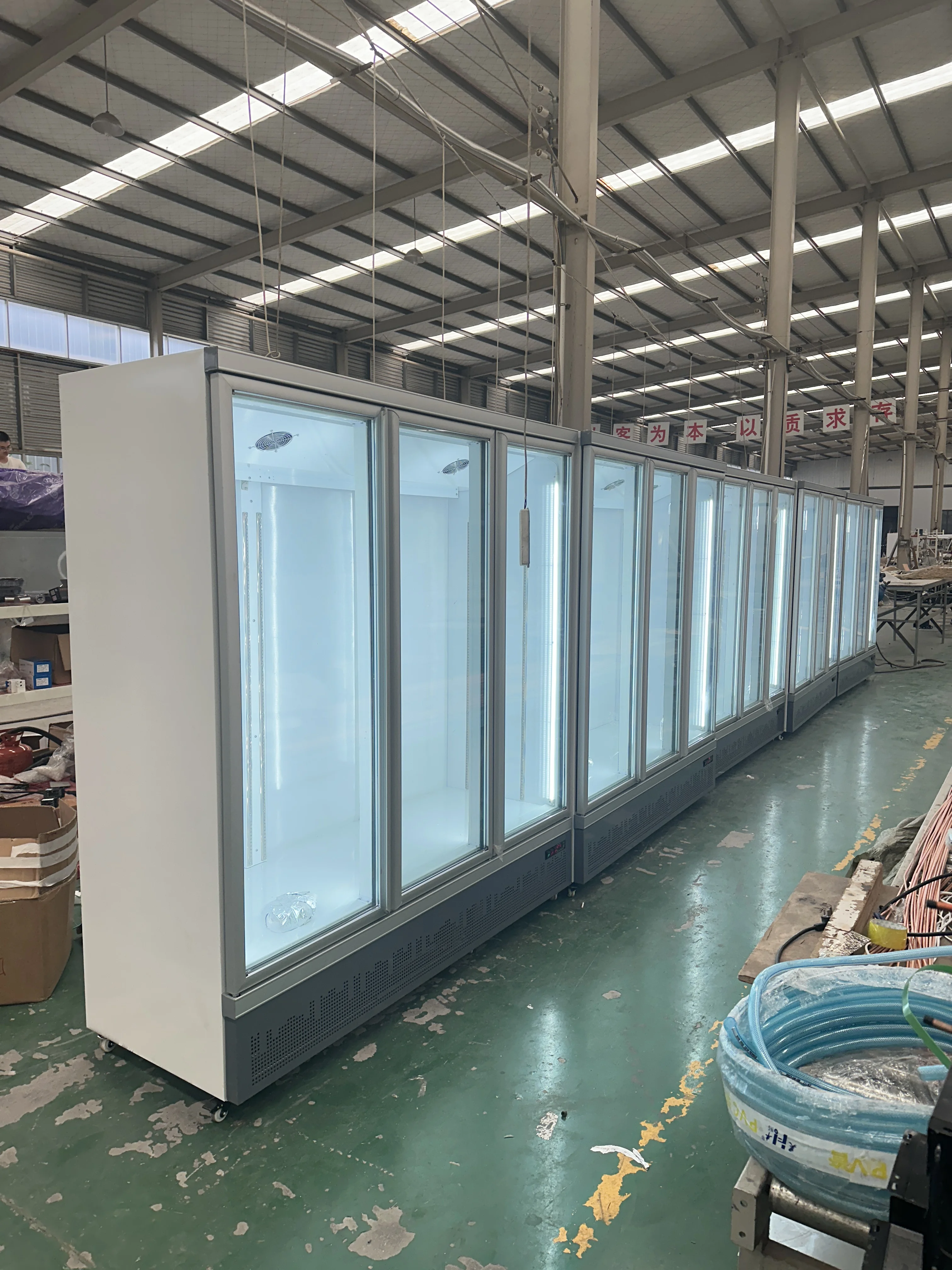 Air cooling best commercial display freezer 1000L 1.8m wide no frost large freezer with light box