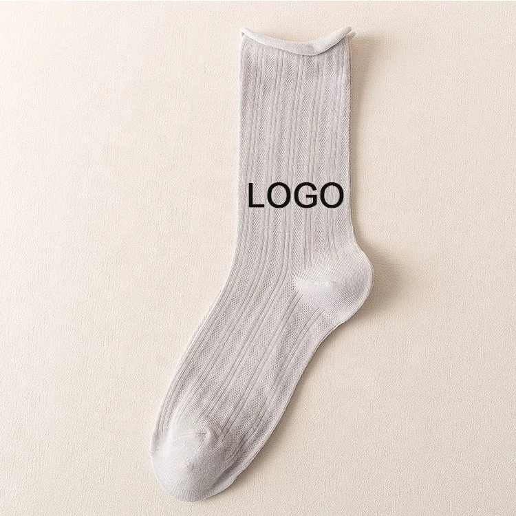 2024 Spring Hot Selling FREE DESIGN & MOCK UP Made Your Own Logo Crew Sock Customized Cotton Socks Custom Design Men Socks