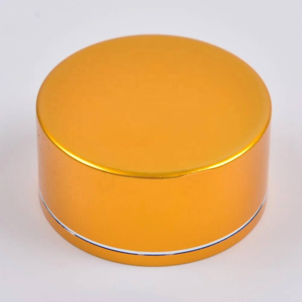 Custom Logo Cosmetic rose gold color aluminum Plastic Lid Cream Jar