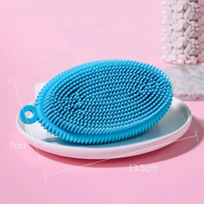 High Quality Silicone Massage Bath Brush Food Grade Soft Baby Bath Massage Silicone Bath Brush