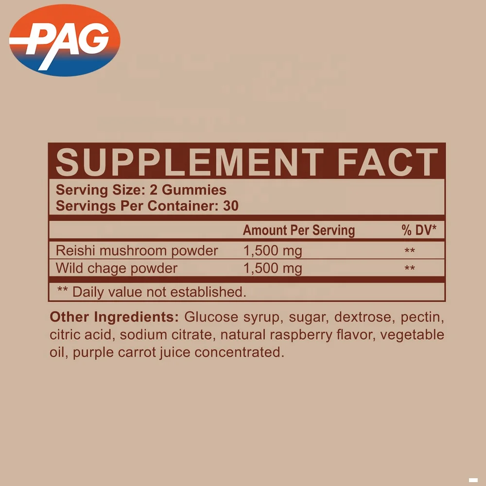 Organic Herbal Boost Immune System Antioxidant Overall Health Support Reishi Chaga Pectin Gummy