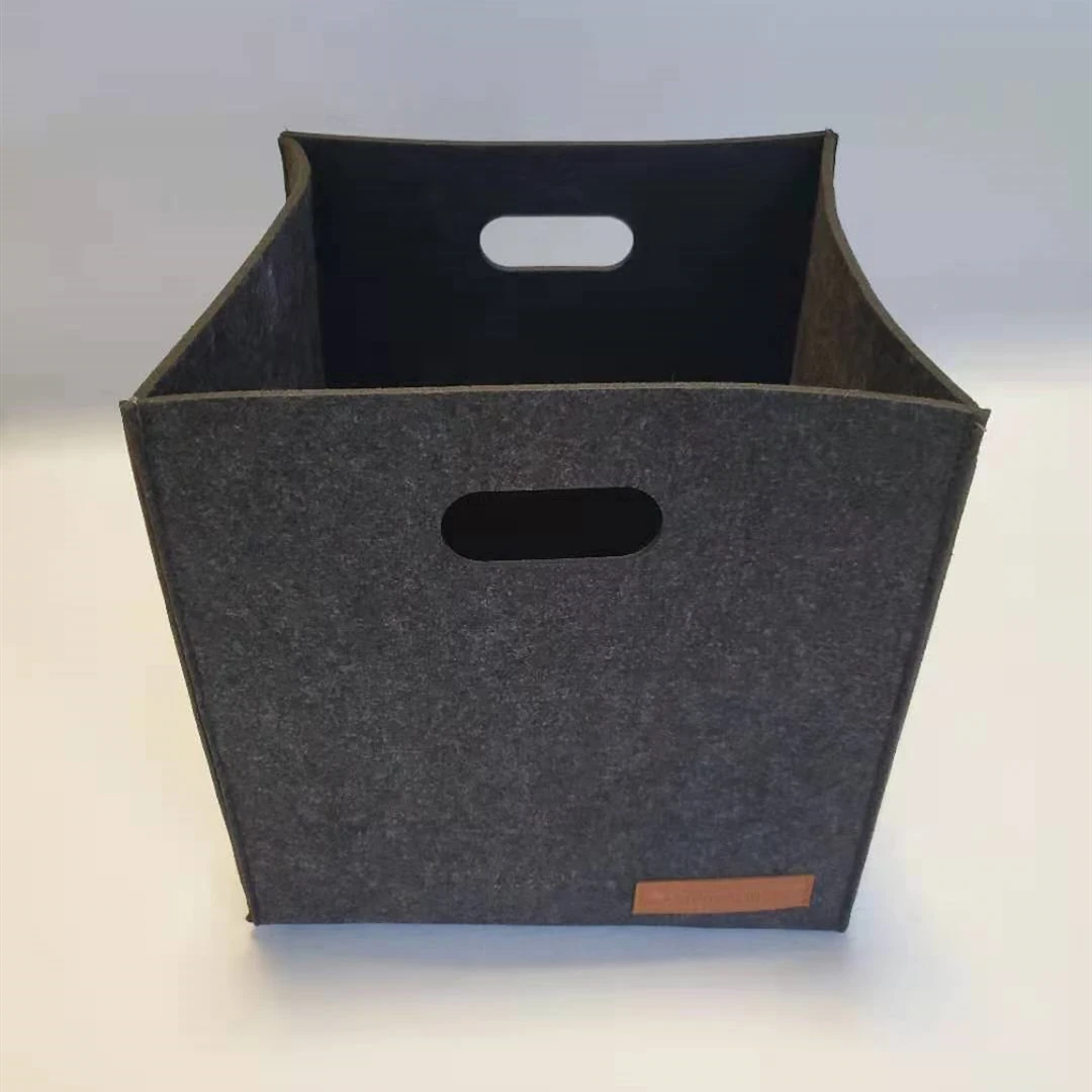 Collapsible Storage Basket Bins Foldable Felt Fabric Storage Box Cubes Containers with Handles