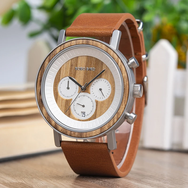 High quality Chinese Manufacturer High Quality Watches Wooden Watch with Leather Straps wristwatch men watches