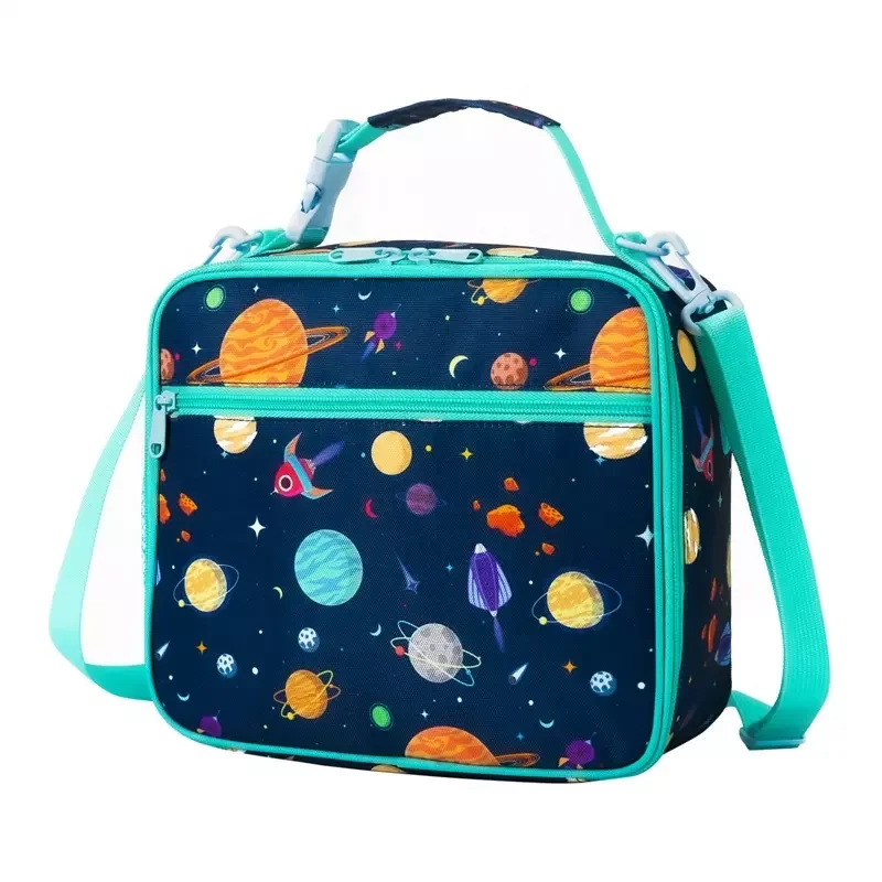 Low MOQ BPA free Food Safe Lining Kids Meal Prep Lunch Bag with Bottle Holder Fitness