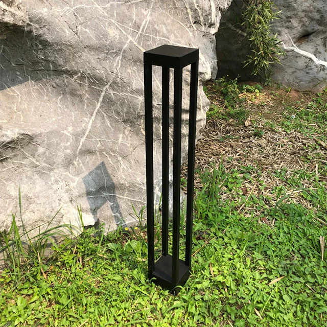 Колонка водонепроницаемый квадратный 600 мм алюминиевый улицы сада травы песочный черный теплый свет лампы газон