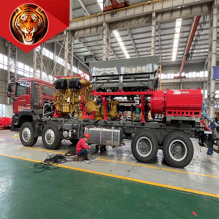 tigerrig SPM SJ TPB600 high pressure plunger pump with C18 engine BY720 gearbox  plunger pump group