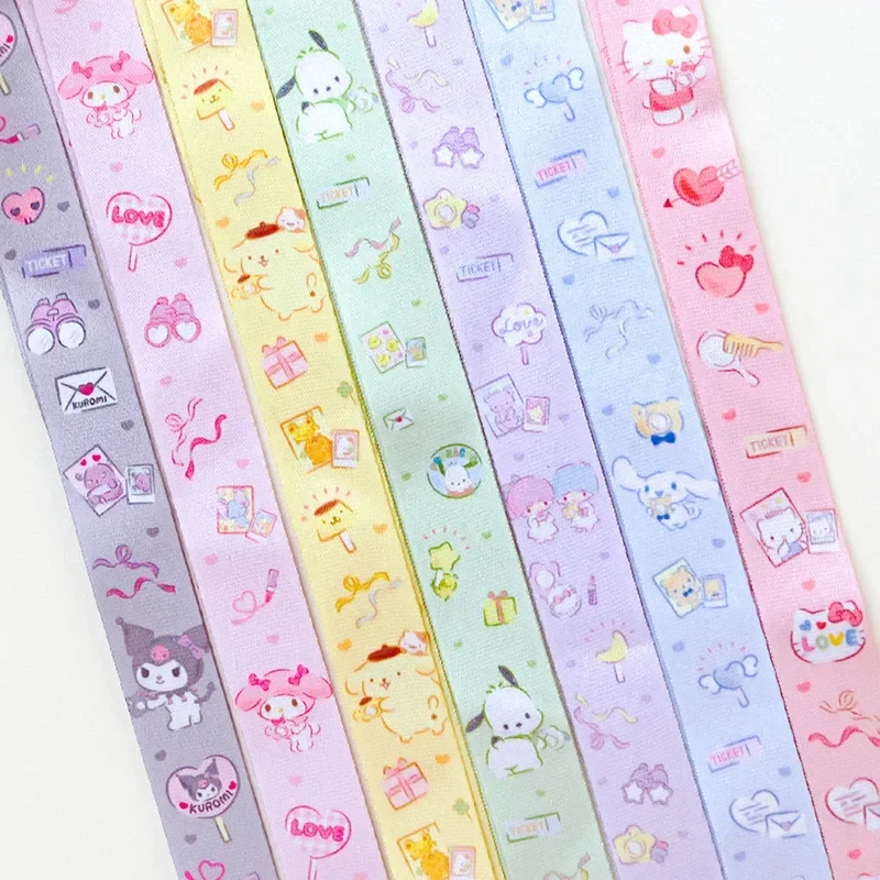 Cute Cartoon Melody pudding dog transparent card set anti-loss card easy pull Hanging Sanrios Keychain Card Holder