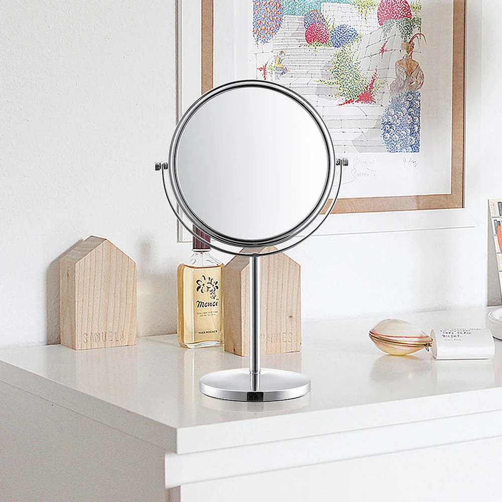 360 Degree Makeup Magnifying 1X2X Hotel  Bathroom Cosmetic Mirror Double Sided Standing Table Mirrors