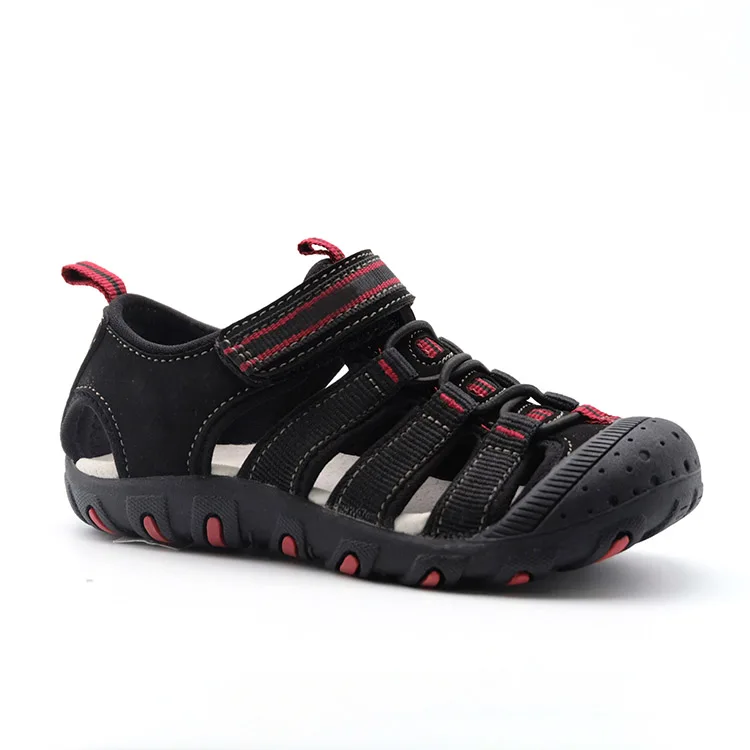 
Pig skin Special Webbing Kids Outdoor Kid Pu Sport Leather Sandal Toe Closed Shoes 