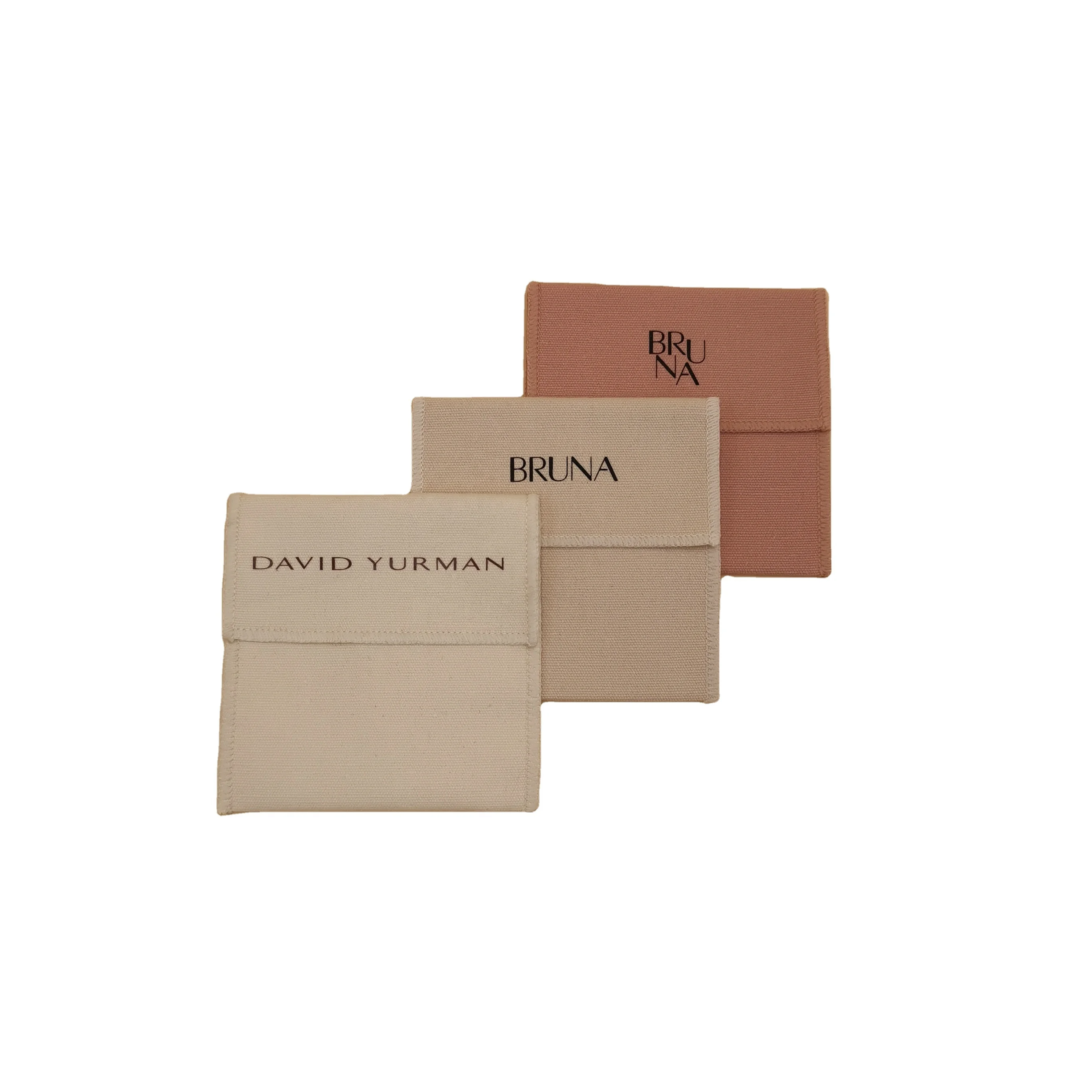 
custom 100% cotton envelope bag cover jewelry dust package into jewelry box 