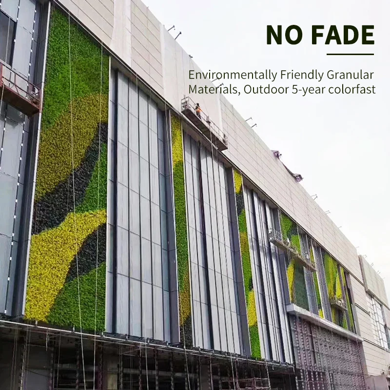 
Polymer uv protection plastic vertical greenery plant panel artificial leaves for fence hedge diy grass wall 