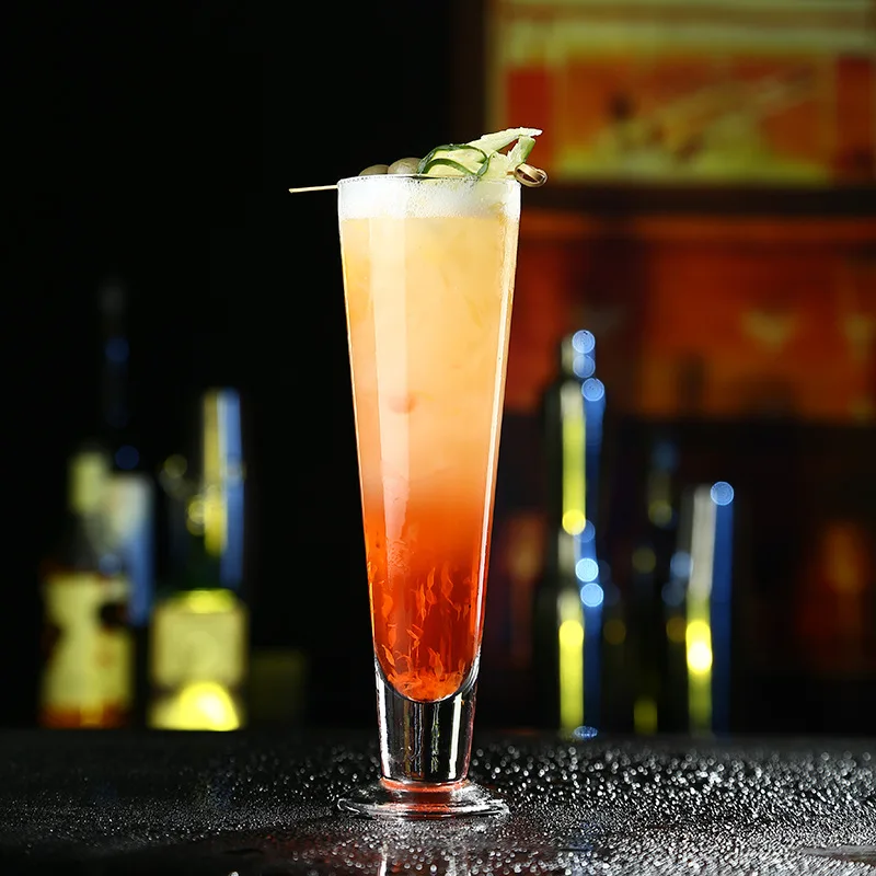 V Shaped 13oz Clear Tall Footed Glass Pint Beer Iced Tea Ice Cream Juice Cocktail Mojito Milk Shake Drinking Glasses Cups