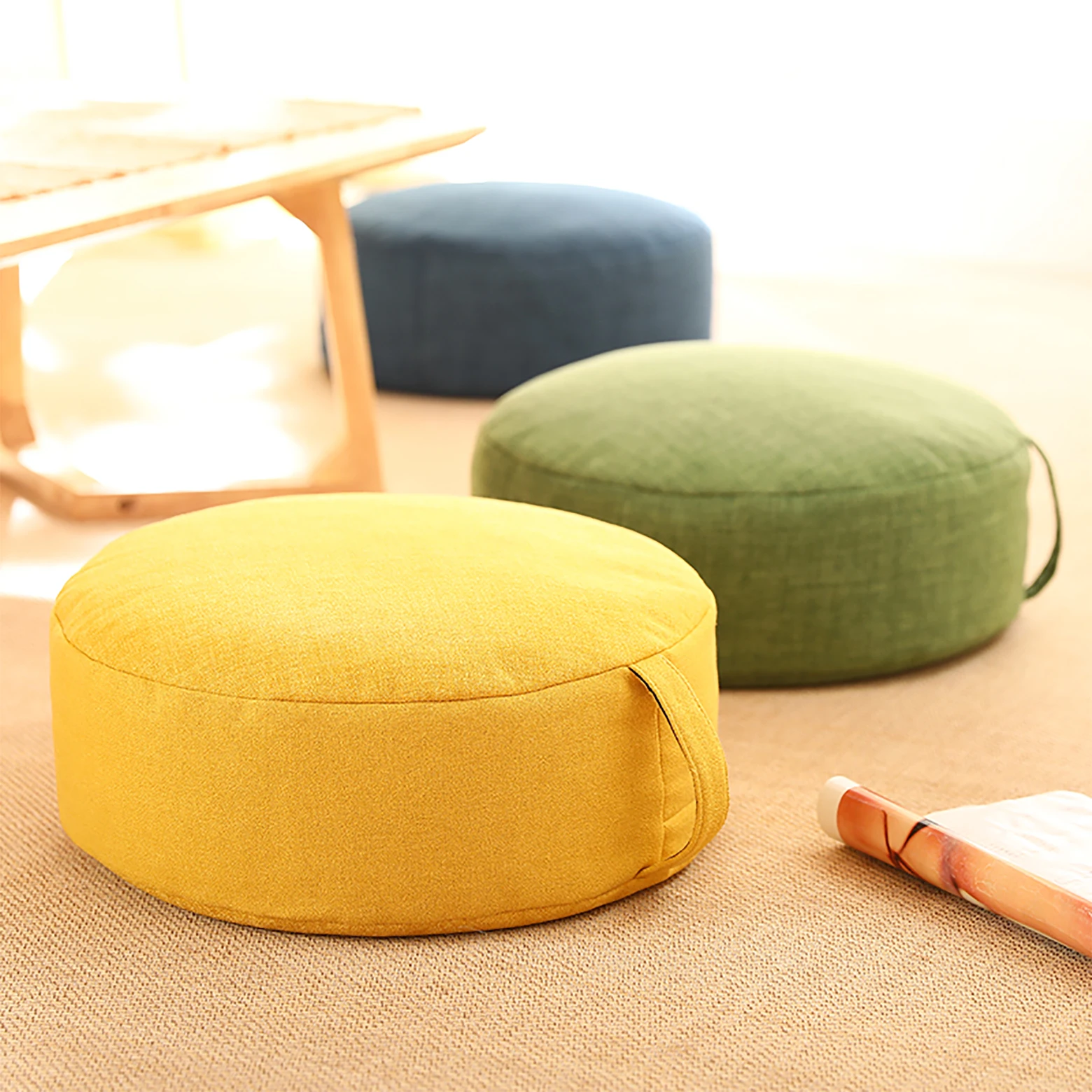 New Arrival Natural Hemp Fabric Round Floor Seat Cushion Eco-friendly Tatami Mats Detachable And Washable Meditation Cushion