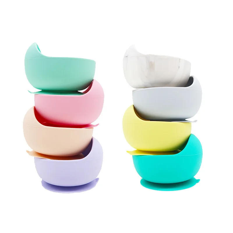 Custom Baby Feeding Food Children Storage Plates Bowl Silicone Portable Microwave Food Container Tableware
