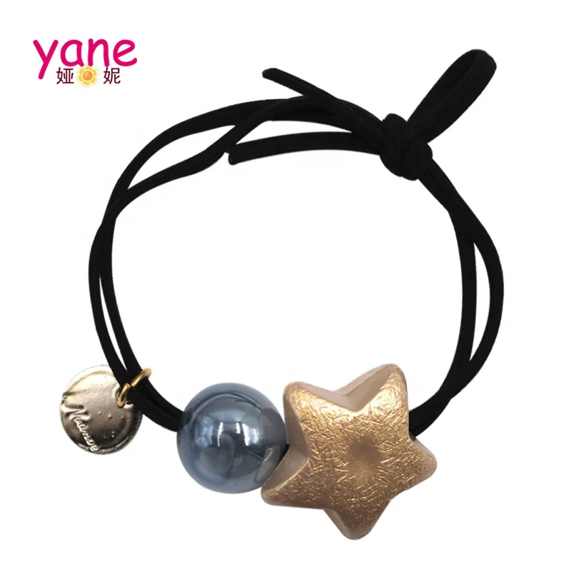 Korean Hair accessories about elastic rubber bands with bead and star decoration