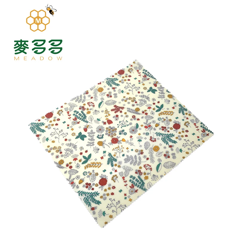 Hot sale durable custom printed reusable food beeswax wraps