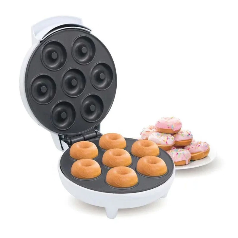 Mini Donut Maker Machine 7 holes Small Doughnuts portable Electric donut maker pan  high quality Cake Machine 16 holes