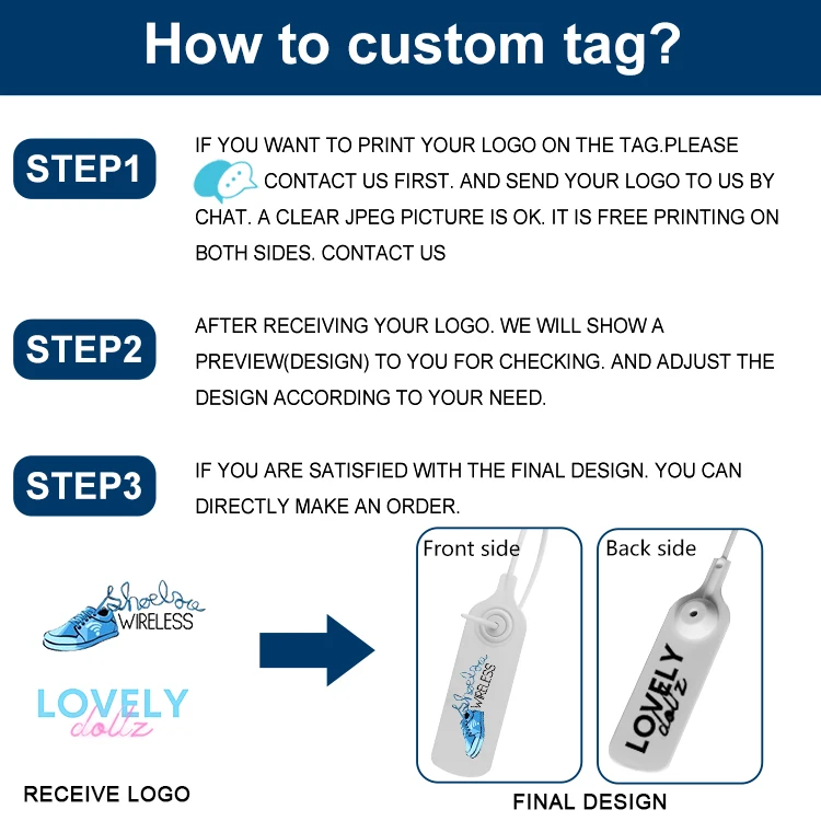 Qr Code Custom Zip tags offwhite Anti return StockX Sneakers verifica Security Plastic Tag for Shoes