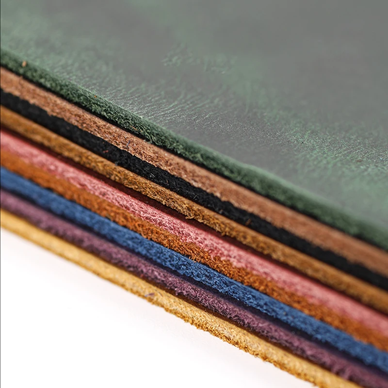 Vintage Oil Tanned Leather First Layer Crazy Horse Leather Material for wallet handbag shoes craft